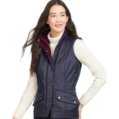 バブアー レディース トップス ベスト ジレ Barbour Cavalry Gilet Vest Womens NavyMerlot ネイビーのサムネイル