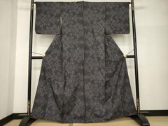□E5484□未使用品□正絹□逸品 証紙付 大島紬 袷 着物□丈163 裄67