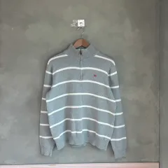 ポロ ラルフローレン 星条旗 ニット ハーフジップ グレー