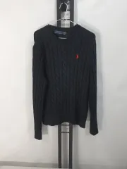 ポロラルフローレン ケーブル編み ニット コットン ケーブル セーター ブラック L