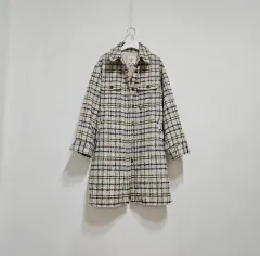 ウールブレンド ダウン裏地 コートシャツ