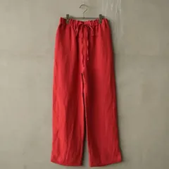 MANON (マノン) | RAYON LINEN SLIT EASY PANTS (red/black) one size | ボトムス パンツ レーヨンリネンスリットイージーパンツ