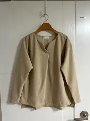 (日本ヴィンテージ) ブラウス Tシャツ ベージュ インナー 長袖