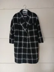 バニラビ ブラック CHECK ロングコート