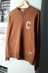 (M) COVERNAT スウェット Tシャツ テンジャン ブラウン オールドスクール-166FE