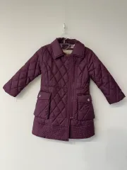 バーバリー キッズ パープル キルティング ジャケット