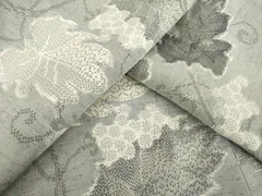 平和屋着物▽上質な紬　単衣　葡萄唐草文　正絹　逸品　AABG9616ck