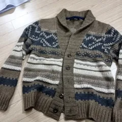 シリーズ ブラウン パータン ニット カーディガン (105)