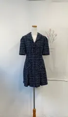 ツイード 半袖 ONE PIECE CHECK 柄