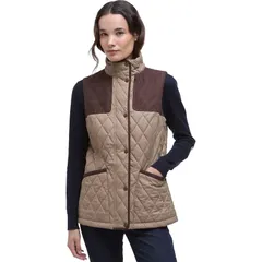 バブアー レディース トップス ベスト キルティング ジレ Barbour Keeper Wear Quilted Gilet Womens Military BrownAncient Tartanのサムネイル