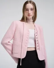 ETMON ピンク ツイード ジャケット