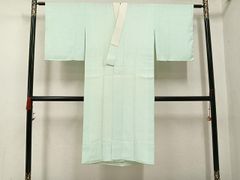 高級・洗える】きもの英 長襦袢 絽 色無地 淡いミントグリーン（五三桐