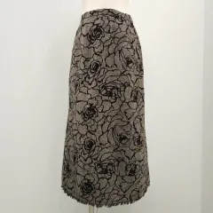 ウール フラワー ジャカード ロング丈スカート 日本 ヴィンテージ