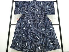 最終価格】美品 有松絞り 浴衣 仕立て 麻の葉 絞り浴衣 紺 白 夏祭り 