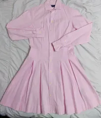 POLO RALPH LAUREN(ポロラルフローレン) シャツワンピース 2サイズ 小さめ55 ピンクワンピース
