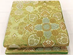 平和屋着物◎六通柄袋帯　唐織　草花文　金銀糸　正絹　逸品　AABH5421ukのサムネイル
