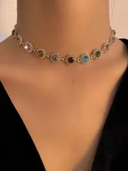 ジュエリー レディース ネックレス ラインストーン装飾チョーカー