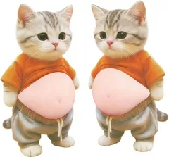 猫シール 3D 柔らかいお腹 ぷにぷにシール ぷくぷくシール 3点セット 3組 4.7インチ ステッカー 携帯電話飾り用 手帳用 日記帳用 手芸用品 ストレス解消おもちゃ