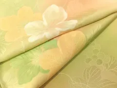 平和屋着物▼上質な小紋　地紋起こし　葡萄蔦の葉文　暈し染め　正絹　逸品　CABD8389vp