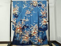 豪華 色打掛 藍色インド刺繍 金糸刺繍 - メルカリ