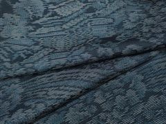 E 夏物 大島紬 夏大島 花模様 藍色 絽 紗 薄物 正絹 小紋 着物 K10