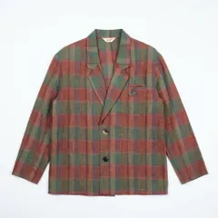 [C-1] レトロ チェック柄 ダブルボタン ジャケット
