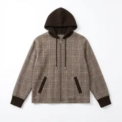 [C-5] チェック柄 ジップアップパーカー フーディー