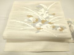 紗絽 手描き染 疋田飛燕文 単衣 盛夏 名古屋帯 正絹 お仕立て上り 白地 紗絽 手描き染 疋田柳と千鳥 単衣 盛夏 名古屋帯 正絹 お仕立て上り