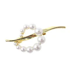 【新品】 MILASIC パールブローチサージュ ゴールド A-ムーン おしゃれ お祝い パーティー 卒業式 入学式 針 ピン 二次会 参観日 ママスーツ レディース 女性 七五三 フォーマル コーデ 簡単取り付け 重厚感 リッチ アクセサリー 華やか き 1