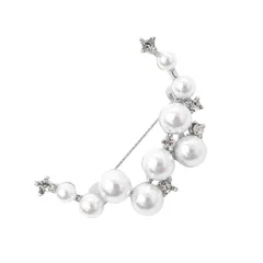 【新品】 MILASIC パールブローチサージュ シルバー A-ムーン おしゃれ お祝い パーティー 卒業式 入学式 針 ピン 二次会 参観日 ママスーツ レディース 女性 七五三 フォーマル コーデ 簡単取り付け 重厚感 リッチ アクセサリー 華やか き 1