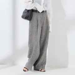 JOURNAL STANDARD L’essage (ジャーナルスタンダードレサージュ) NALYA リネン/チェック タックパンツ ブラック