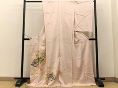 平和屋着物＊夏物　太鼓柄　本袋帯　流水草花文　金銀糸　正絹　逸品　DABC8272cm 平和屋着物＊夏物 太鼓柄袋帯 駒刺繍 総刺繍 草葉文 銀糸 正絹 逸品