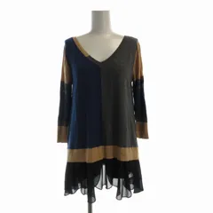 ダイアグラム グレースコンチネンタル Diagram GRACE CONTINENTAL カットソー ニット チュニック シフォン 切替 Vネック 七分袖 36 マルチカラー 33343139 /RO