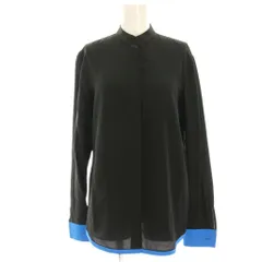 エミリオプッチ EMILIO PUCCI ノーカラーシャツ バンドカラーシャツ ブラウス 長袖 絹 シルク 38 黒 ブラック 71RJ30 /HNのサムネイル