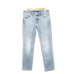 ローレンラルフローレン LAUREN RALPH LAUREN ESTATE デニムパンツ ジーンズ テーパード ウォッシュ加工 小さいサイズ 0 XS 青 ライトブルー /AH22 ■GY19のサムネイル
