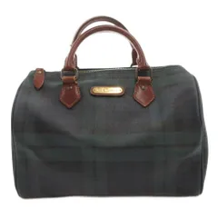 ポロ ラルフローレン POLO RALPH LAUREN ミニボストン ハンドバッグ 手提げ ブラックウォッチ チェック柄 レザー 緑 グリーン /FF