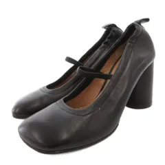ペリーコ PELLICO パンプス チャンキーヒール スクエアトゥ レザー ストラップ 35.5 黒 ブラック /FF