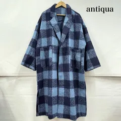 アンティカ チェック チェスターコート ロング シャギー オープンフロント レディース FREE ISItems【USED】【古着】【中古】50155819