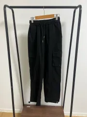 ブラック カーゴ ジョガーパンツ ウエストゴム ズボン 5221