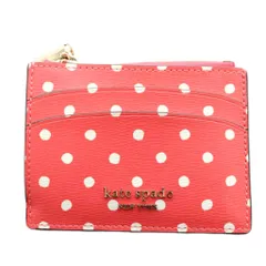 ケイトスペード KATE SPADE カードケース コインケース 小銭入れ レザー ドット柄 ピンク /AN4