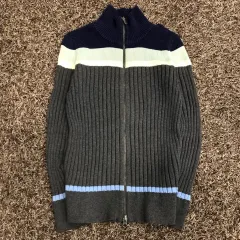 S エディー・バウアー ツーウェイ バイカラー ニット ジップアップ ジャケット