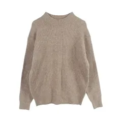 UNIQLO (WOMEN - L) ウールブレンド スフレヤーン モックネック ニット トップス