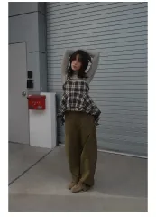 ザラ チェック フリル トップス