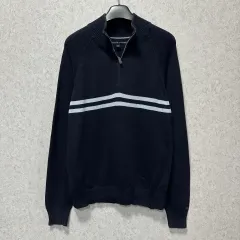 100 トミーヒルフィガー メンズ ハーフジップ ニット