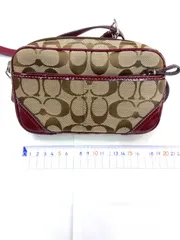 M17　コーチ　COACH　コンパクト　ボディバック　ウエストポーチ　シグネチャー柄　レッド　ミニマム　ヴィンテージ