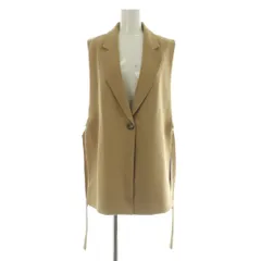 ザラ ZARA ジレ スリットベスト USA M ベージュ /MY ■OS