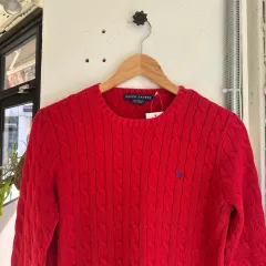 15508 - ポロラルフローレン レッド ケーブル ニット
