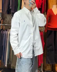 XL ポロラルフローレン スリムフィット ネイビー ポニー 白 シャツ