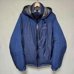 patagonia フード付きダウンジャケット XL ネイビー パタゴニア - メルカリ