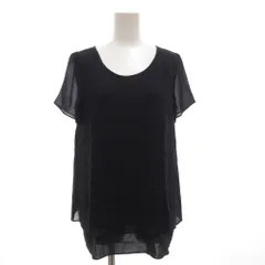 セオリーリュクス theory luxe タグ付き ブラウス カットソー プルオーバー 半袖 袖シアー 38 紺 ネイビー /GV ■GY62